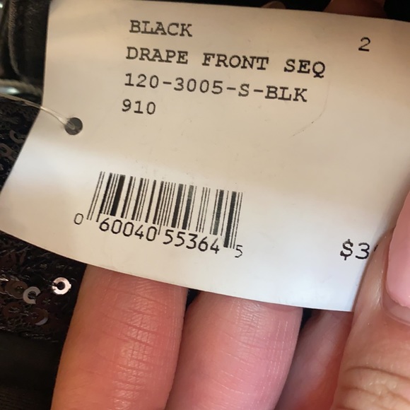 Johnathan simkhai black drape sequin skirt size 2 - Picture 7 of 7